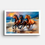 three-horses-running-wall-painting