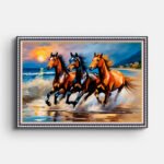 three-horses-running-wall-painting