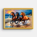 three-horses-running-wall-painting