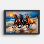 three-horses-running-wall-painting
