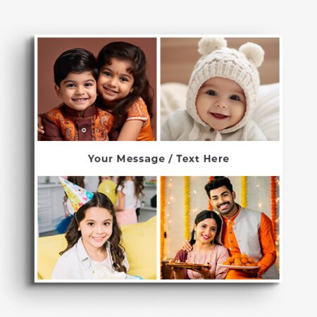 Photo Collage 4 Pictures with Personalized Text